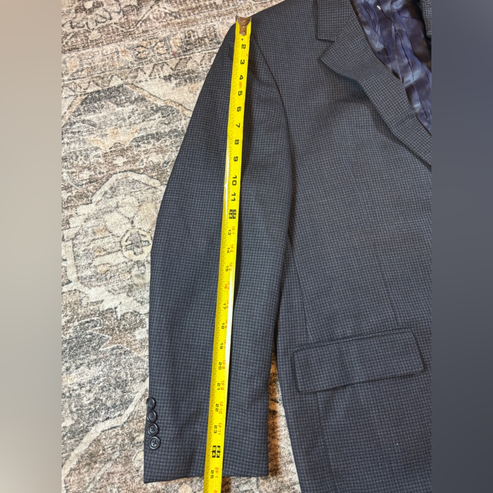 Men’s‎ Joseph & Feiss Houndstooth 100% Wool Sport Coat Blazer Size 46 R - Picture 9 of 9